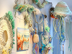 Ghost Net Landscape Newport Oregon community artwork with reclaimed fishing gear