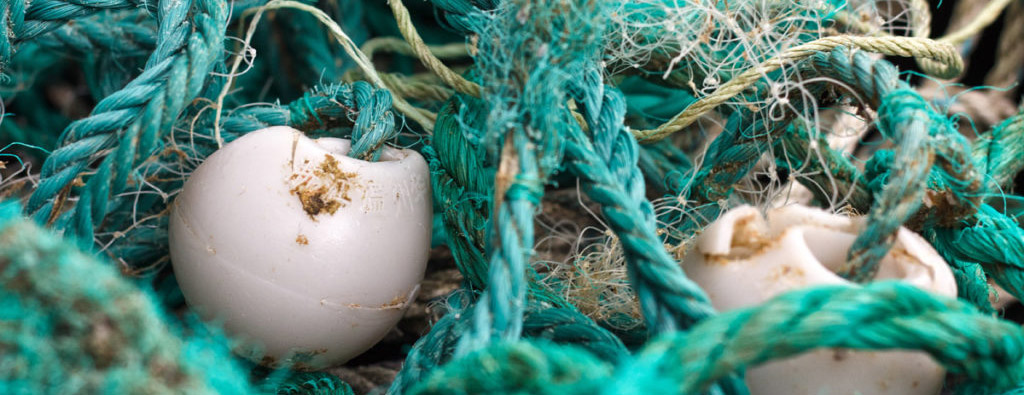 Ghost net fishing rope - marine debris, ocean pollution